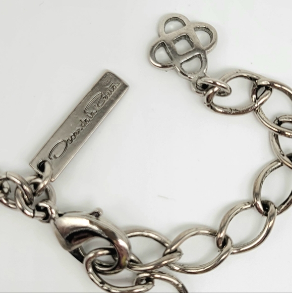 Oscar de la Renta Blue Glass and Swarovski Crystal Flower Statement Necklace - Picture 11 of 13